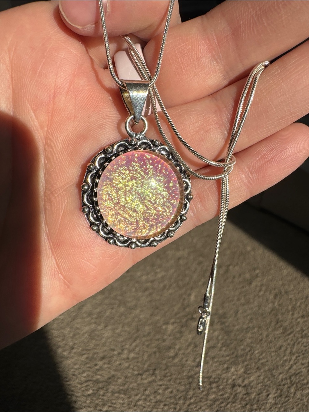 Triplet Opal .925 sterling silver necklace